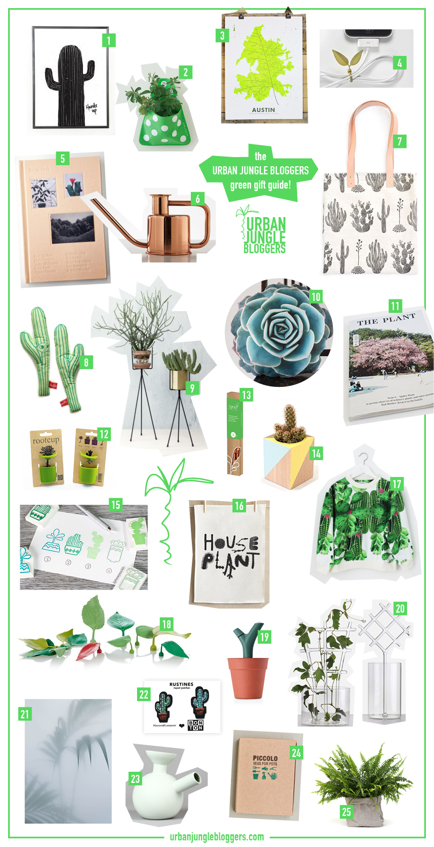 Urban Jungle Bloggers green gift guide