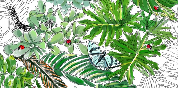 Urban Jungle Bloggers Coloring book Leafs Jessie Kanelos Weiner