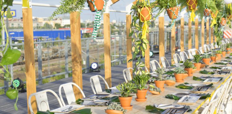 Urban Jungle Bloggers Rooftop dinner Berlin plant styling